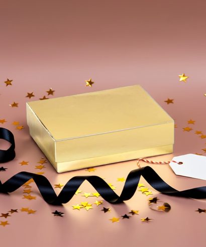 Χάρτινο κουτί μπιζού χρυσό με gloss πλαστικοποίηση – Ιδανικό για πολυτελή δώρα και Χριστουγεννιάτικες συσκευασίες