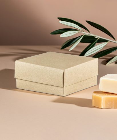 Χάρτινο κουτί μπιζού kraft με σαπουνάκια - κατάλληλο για δώρα και χειροποίητα προϊόντα